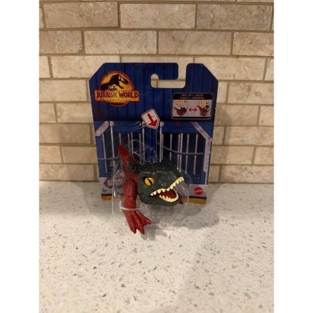 Jurassic World Dominion Pop Up Attack Dinosaur Figure Mattel Red Black Raptor